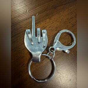 Middle Finger Fork Keychain